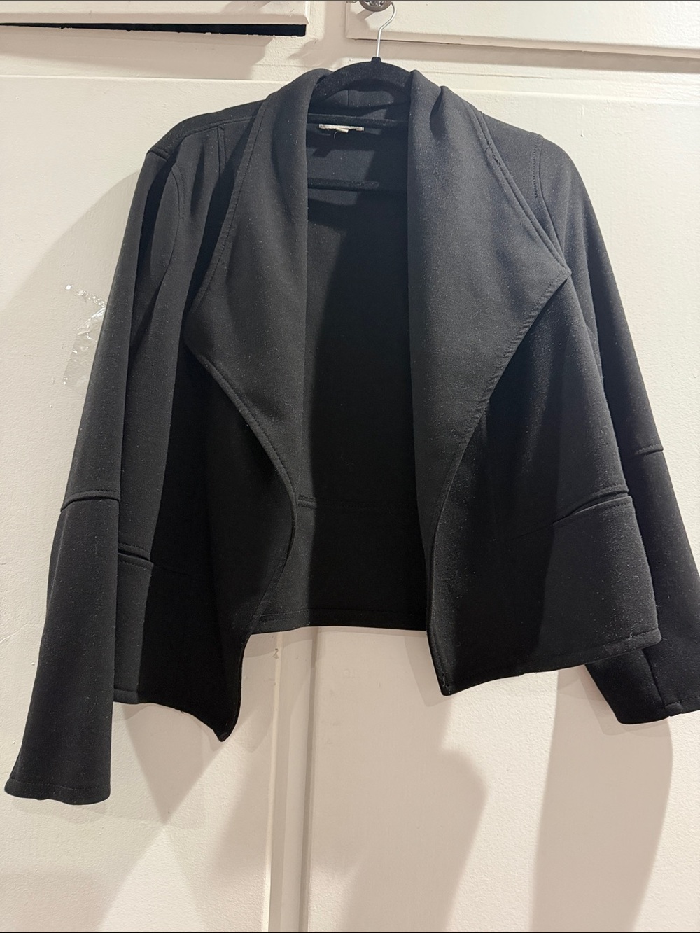 Max Studio Black Draped Open-Front Blazer
